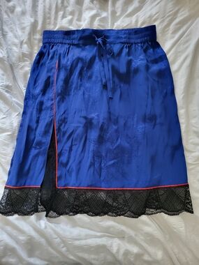Zadig & Voltaire Cobalt Blue Silk Waistband Skirt Winter 2020
